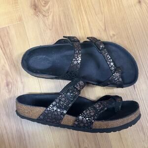 Birkenstock Mayari Womens Sz 39 (8-8.5) Birko-Flor Sandals Metallic
